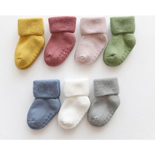 Baby winter anti slip long Socks Newborn infant boy girl Cotton Cute Terry Thicken warm Sock toddler children Clothing Accessory