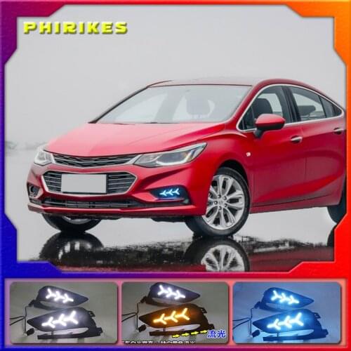 2Pcs DRL For Chevrolet Cruze 2016 2017 2018 Daytime Running Lights fog lamp cover headlight 12V Daylight signal for Chevy