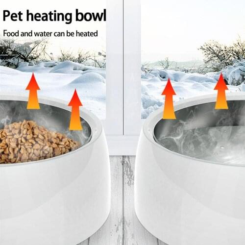 1.5L Electric Pet Heating Bowl Stainless Steel DC24V / 1.5A Dog Thermal-Bowl With Anti-Slip Bottom For Both Indoor Outdoor Use