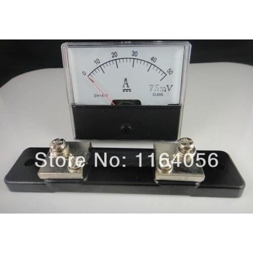 Analog Amp Panel Meter Current Ammeter DC 0-50A + Shunt