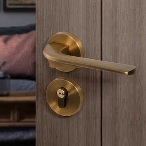 Home Zinc Alloy Door Handle Lock Indoor Mute Safety Door Locks Bedroom Split Mechanical Lock Furniture Hardware Accessories
