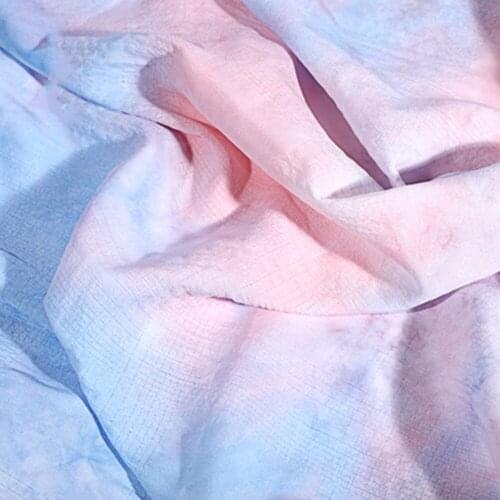 Gradient Tie Dye Stretch Cotton Fabrics Thin Patchwork Sewing Clothes Dolls Crafts Handmade Cloth Deco DIY Material By the Meter