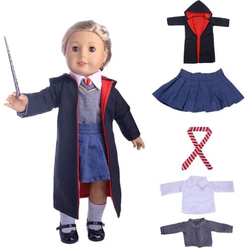 Doll School Uniform Magic&Dr. Clothing High Quality For 18 Inch American&43 Cm Born Baby Our Generation Birthday Girls Toy Gift