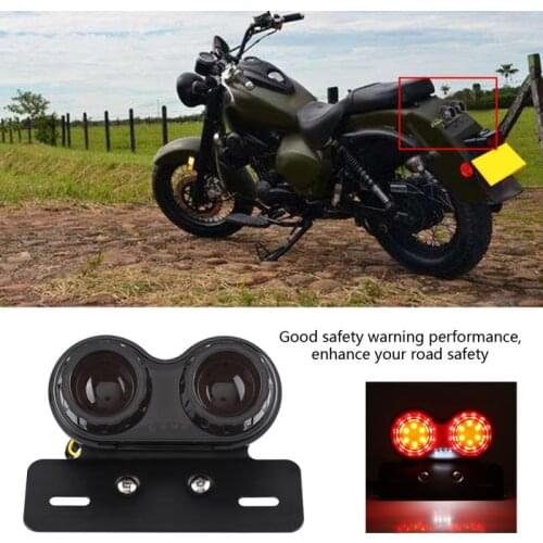 Motorcycle Turn Signal Light LED Tail Lamp Brake Indicator for Custom Cafe Racer Red Light