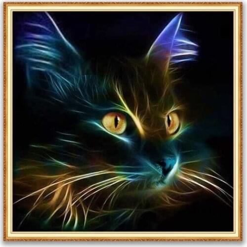 Animal Cat DIY Embroidery Cross Stitch 11CT Kits Needlework Craft Set Cotton Thread Printed Canvas Home Decoration On Sale