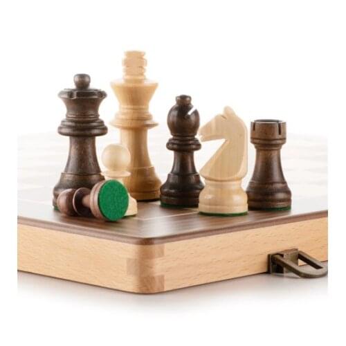 New 15x15in Beech Wood Chess Set Luxury Large Backgammon Set With Carrom Board High Grade Professional Board Game Checkers -40