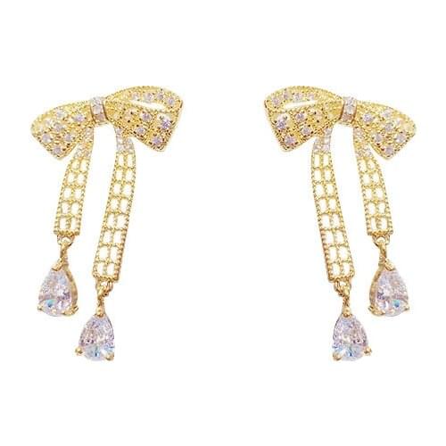 New Earrings Fashion Jewelry Mesh Bow Earrings Simple Statement Earrings Wholesale Aretes De Mujer Earrings For Women