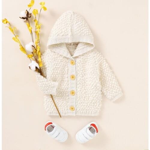 Autumn Infant Hooded Knitted Jacket For Baby Clothes Newborn Coat For Baby Boys Girl Jacket Winter Kids Outerwear Coat