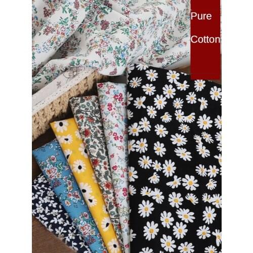 Flowers Brocade Fabrics By The Meter Floral Daisy Printed Dress Skirt for Sewing Diy 100% Cotton Fabric Princess Kids Per Meters