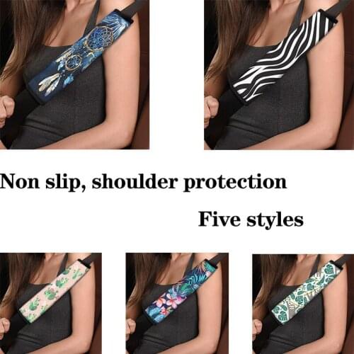 Tribal dreamer color feather car seat belt cover is suitable for adults, teenagers and children, multifunctional soft comfor