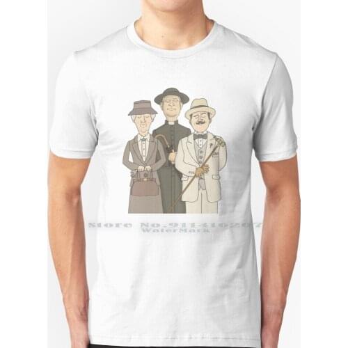 Poirot , Marple And Father Brown T Shirt 100% Pure Cotton Father Brown Chesterton Agatha Christie Marple Poirot Detectives