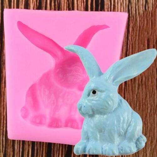 3D Rabbit Silicone Molds Cupcake Topper Fondant Mould Cake Decorating Tools Candy Clay Chocolate Gumpaste Moulds