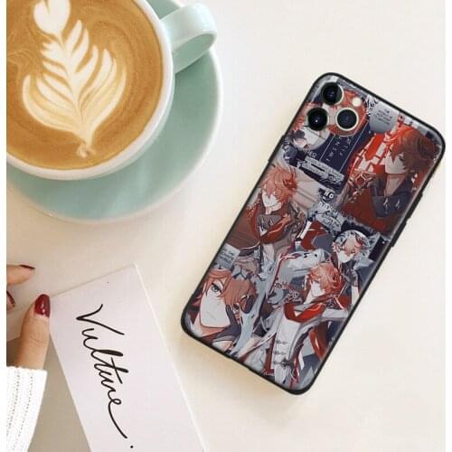 Genshin impact tartaglia art silicone for iPhone Se 6 6s 7 8 Plus X XR XS 11 12 Mini Pro Max glass TPU phone case cover shell