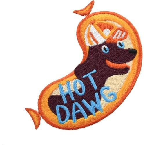Hot Dog Cute Food Patches for Cloth iron on patches sew on DIY Designs badge for bags Embroidery custom applique