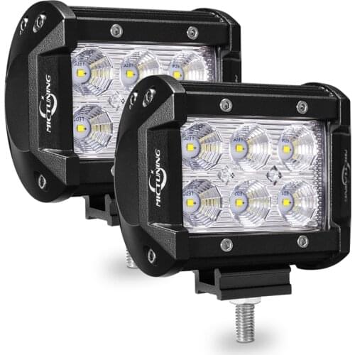 MICTUNING 4" inch 18W LED Work Light Lamp Spot Flood Driving Fog Light forJeep Motorcycle Tractor OffRoad 4x4 Truck Boat SUV ATV