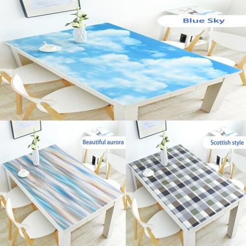 BALLE PVC Tablecloth Waterproof Rectangle Oil-proof Table Cloth Kitchen Table Cover Plastic Soft Glass Protect Desk High Quality