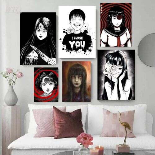 WTQ Tomie Anime Junji Ito Anime Posters Canvas Painting Wall Art Decor Picture Home Decor Photos for Childrens Room Decoration