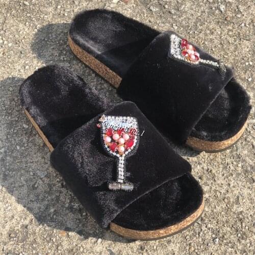 2021 New Ladies Designer Fur slippers Outside shoes designer slippers famous brands Comfortable Faux Fox fur Winter slippers