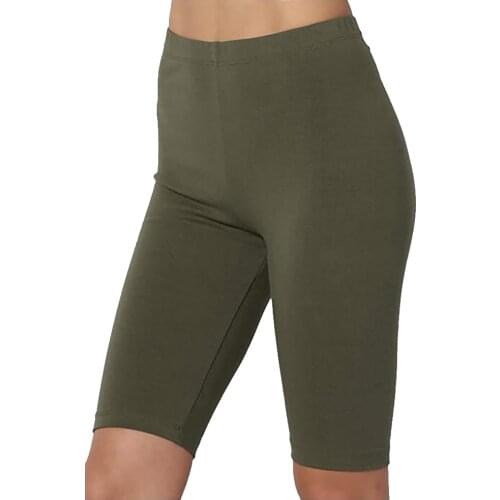 Casual Slim Skinny Soft Solid Sexy High Waist Leggings Women Sports Compression Athletic Fitness Running Summer Biker Short #YJ