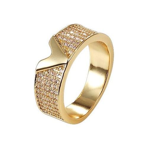 Ring For Women Graceful Famous Brand V 14k Gold Couple Cubic Zirconia Ring Wedding Engagement Romantic Luxury Charm Jewelry Gift