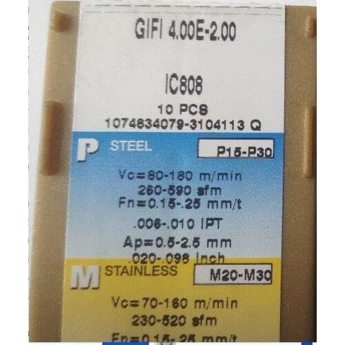 10PCS CARBIDE INSERT GIFI4.00E-2.00 IC808
