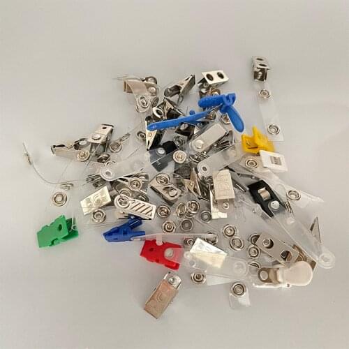 10pcs/lot Metal Plastic New Style Cardholder Clip Nurse Doctor Name ID Pass Card Hook Hanger Key Ring Keychain Badge Holder Clip