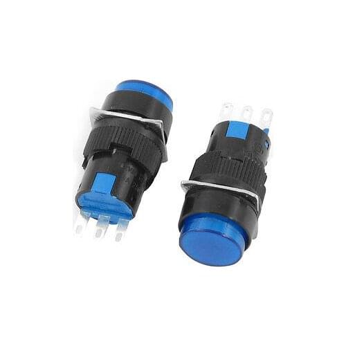 1NO 1NC Blue Round Momentary Push Button Switch AC 250V 3A
