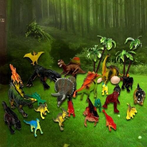 28pcs/set Children Simulation Dinosaur Model Collection Toy Mini Toy Action Jurassic Dinosaur Figure Creative Educational A F9I3