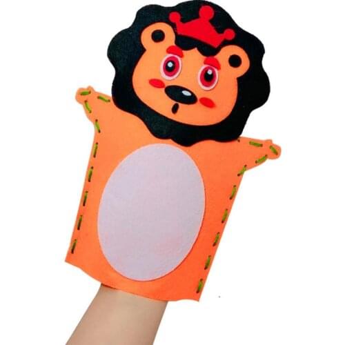 5Pcs Kid DIY Cartoon Animal Hand Puppet Handmade Sewing Crafts Educational Toy