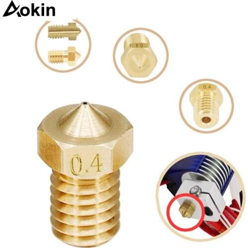 5pcs/lot 3D Printer Parts V5 V6 M6 Nozzle 0.2 0.25 0.3mm 0.35 0.4mm 0.5 0.6 0.8 1.0 Part Copper 1.75mm Filament M6 Threaded Bras