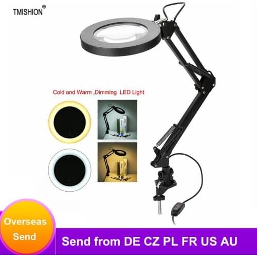 5X Magnifying Lamp Clamp Mount LED Magnifier Lamps Salon Eyeliner Manicure Tattoo Skincare Beauty Light/Table Lamp Tattoo Tools