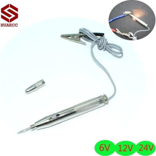 6V 12V 24V 6-24V Auto Car Motorcycle repair tool Circuit Tester Gauge Test Voltmeter Light Hot Voltage circuit test pen silver