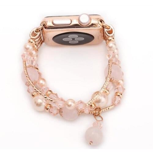 Diamond Wrist Band for iwatch bands 42mm 38mm Women Agate Bracelet for Apple Watch SE band 44mm 40mm strap series 6/5/4/3/2/1