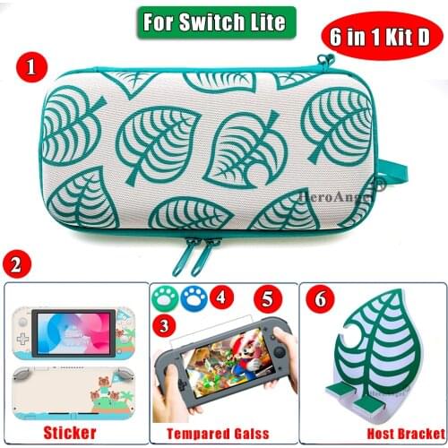 2020 Animal Crossing NintendoSwitch Hard Cary Case for Nintendos Switch NS Lite Console Storage Bag & Skin Sticker & Joy-con Cap