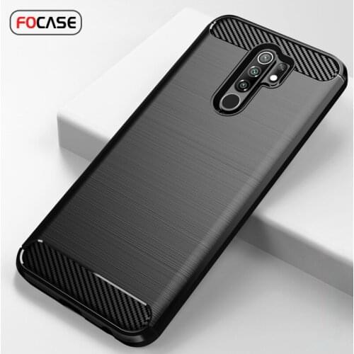 Case For Redmi 9 Soft TPU Shockproof Cover Carbon Fiber Brushed Texture Cases For Xiaomi Redmi9 Redmi 9 Case Cover