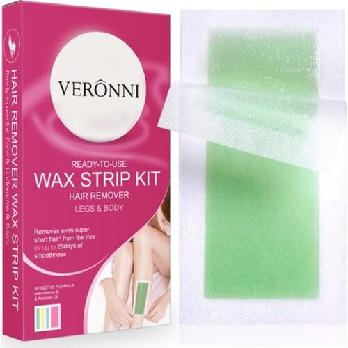 VERONNI 20 Pairs Double Side Wax Strips Face Body Hair Removal Remover Nonwomen Wax Papers Depilator
