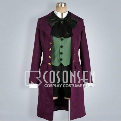 COSPLAYONSEN Black Butler II 2 Kuroshitsuji Alois Trancy Cosplay Costume Purple Uniform All Size Custom Made