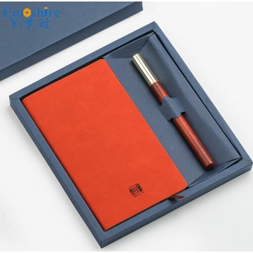 Creative Wooden Brass Signature Pen Portable Notepad High-end Business Men Ballpoint Pen Gifts Students Pencil Case P453