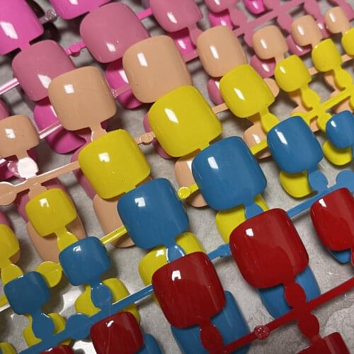 Summer Toenails False Nails Solid Color Glossy Polishing Fake Nails Finished Strip Toe Nail Patch Tips for Nails Art Manicure