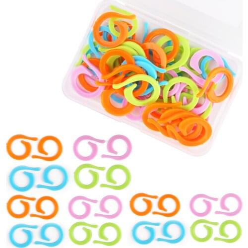 LMDZ Knitting Crochet Markers with Plastic Box, 20 Pcs Small + 20 Pcs Large Stitch Marker Ring, Sewing Accessories for DIY