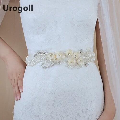 Fashion Rhinestone Dress Belts Flowers And Pearl Wedding Sashes Bridal Belts Sash Beaded Ribbon Belts For Women Girl Party Dress