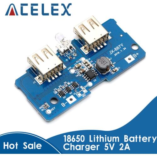 5V 2A Power Bank Charger Module Charging Circuit Board Step Up Boost Power Supply Module 2A Dual USB Output 1A Input