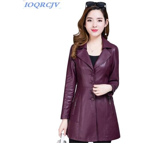 New Leather jackets for women 2018 spring autumn Boutique PU Leather tops Plus size 4XL Slim lady Windbreaker coats IOQRCJV N074