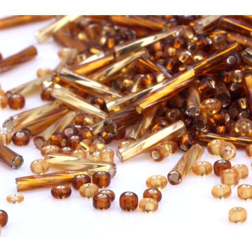 OlingArt 2019 new Smoke color Tube 2x9mm/ Round 2mm mixing 45g/lot Twist Bugles Glass Seed Beads/bead diy jewelry making