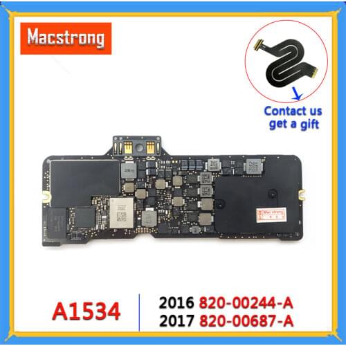 Tested A1534 Motherboard 1.1GHz 256/512GB 2015 2016 for MacBook Retina 12" A1534 Logic Board 1.2GHz 820-00045-A 820-00244-A