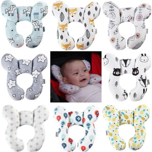 Baby stroller fixed head pillow car seat sleeping neck pillow two corner flower pillow