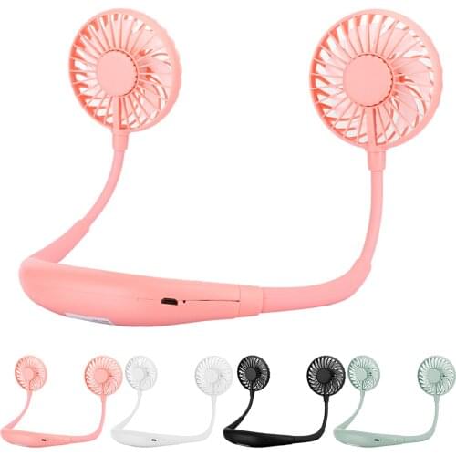Neckband Fan Portable 3 Wind Speed USB Rechargeable Personal Cooling Fan with colorful night light and aromatherapy function