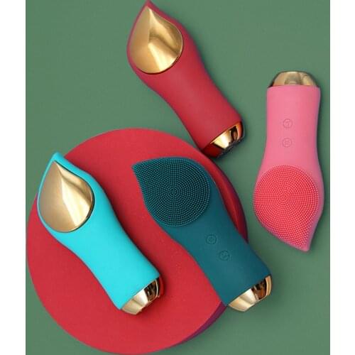 Silicone Electric Facial Cleansing Brush Ultrasonic Heating and waterproof Mini Face Skin Cleanser Washing Massager USB Brush