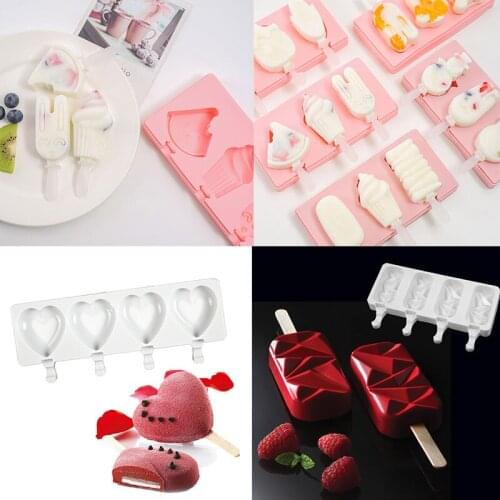 DIY Ice Cream Moulds Silicone Homemade Popsicle Sorbet Jelly Chocolate Molds IceCube Maker Freezer Juice Ice Tray Kitchen Tools
