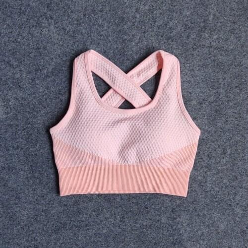 6 Colors Yoga Sport Bra Sexy Back Padded Sports Bras Cross Straps Top Shockproof Breathable Fitness Running Gym Vest Sports Top